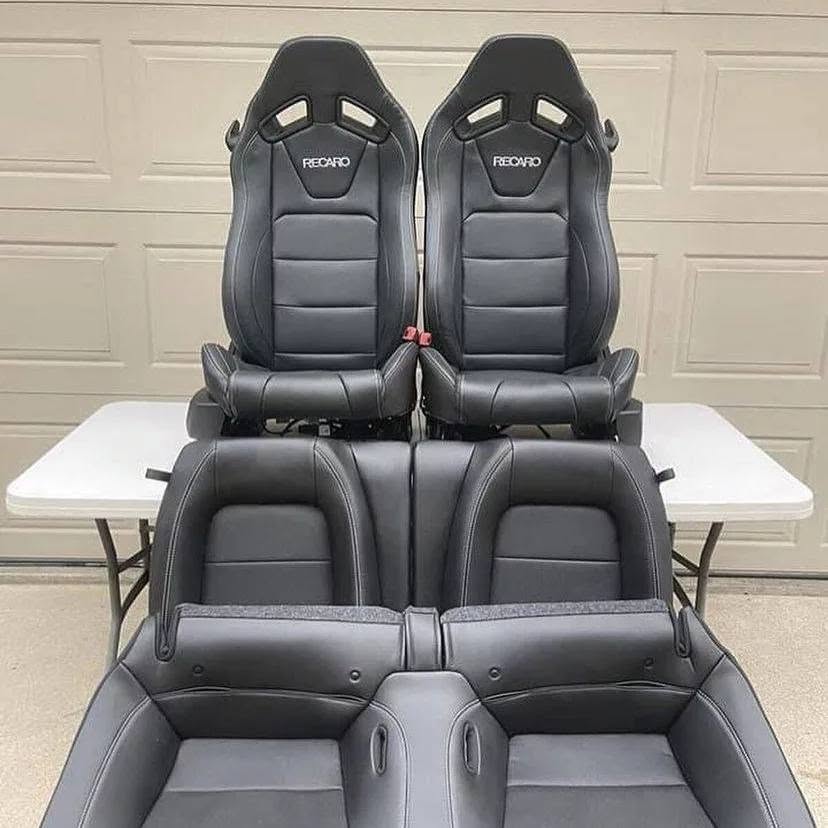 OEM Ford Mustang Recaro Black Leather Seats